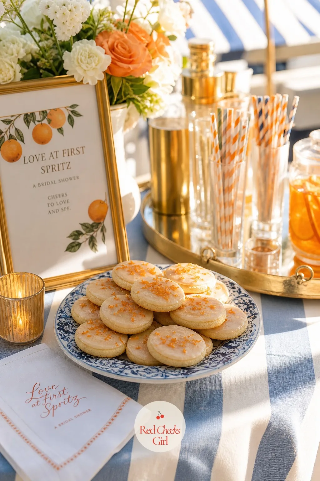 The Orange Blossom Butter Cookies — Set in a low basket or on a small plate near the cake, these give guests something sweet to finish on that isn't another