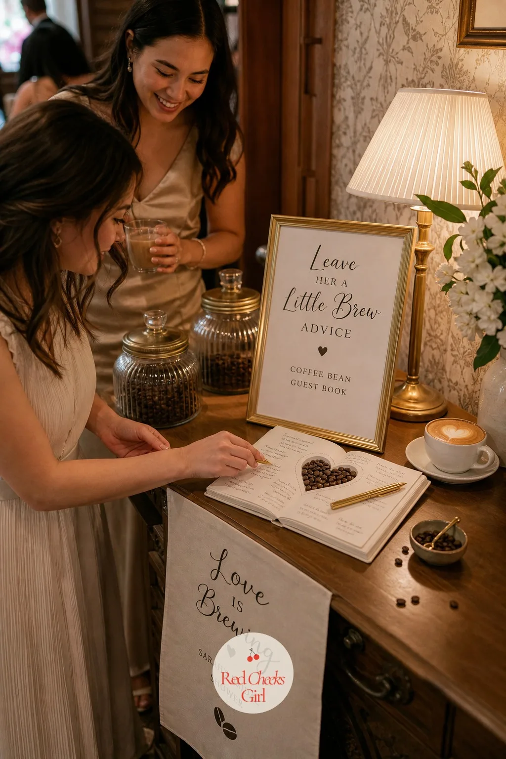 Coffee Bean Guest Book — A standard guest book gets closed in a drawer. Love is brewing bridal shower ideas