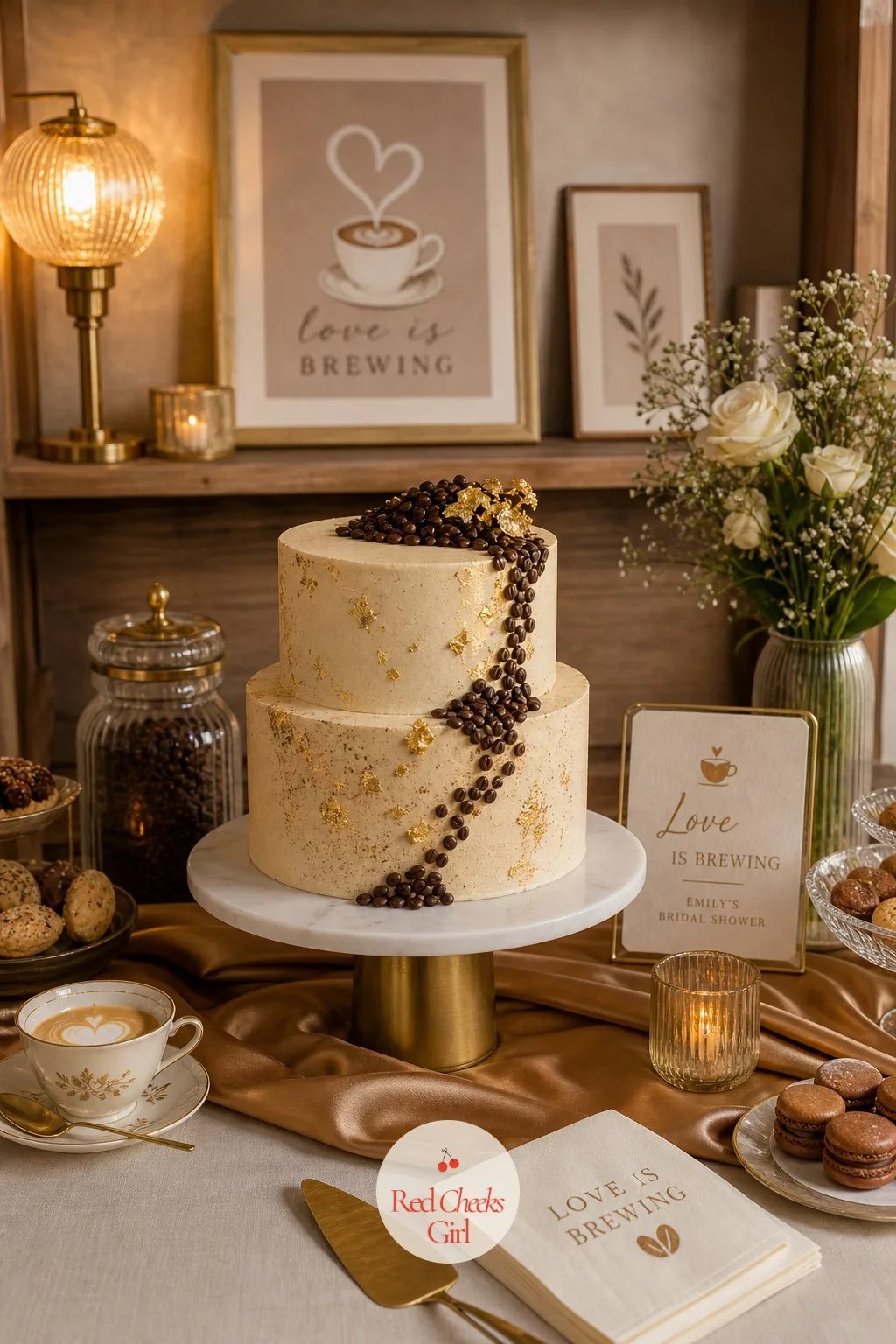 Coffee Cake — This is the one dessert that gets its own moment, set slightly apart from the pastry table rather than lost among the croissants. Love is brewing