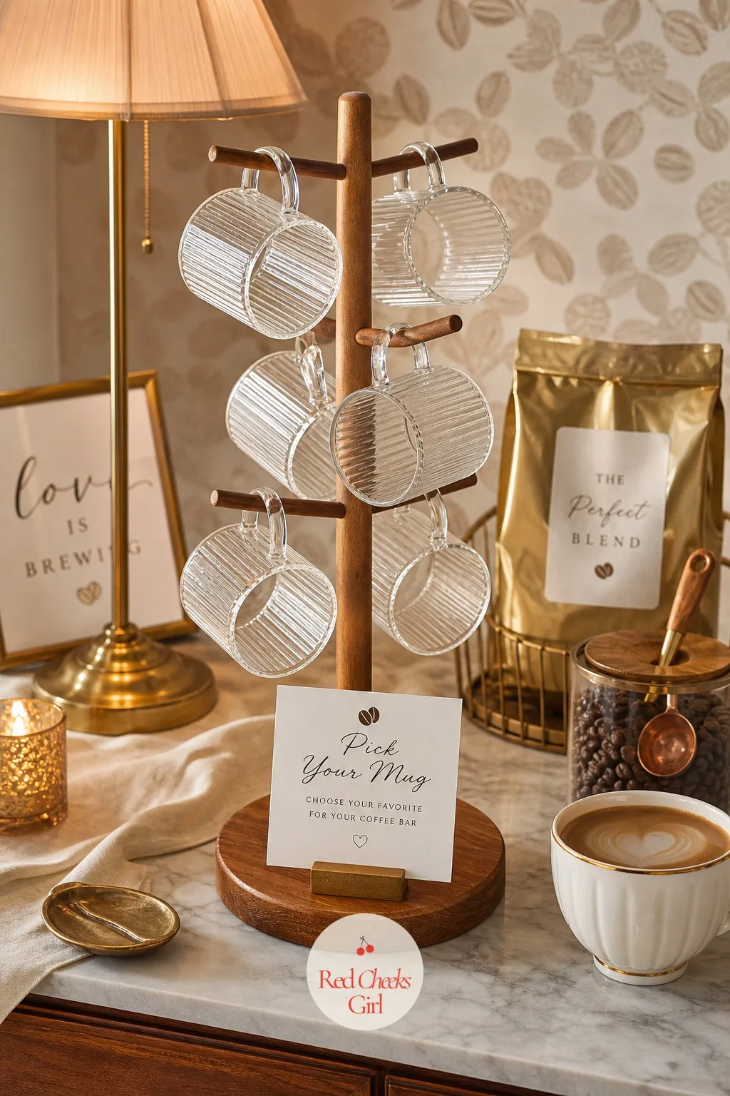 Mug Tree Display — Loose mugs on a table always end up a jumble by the second hour. Love is brewing bridal shower ideas