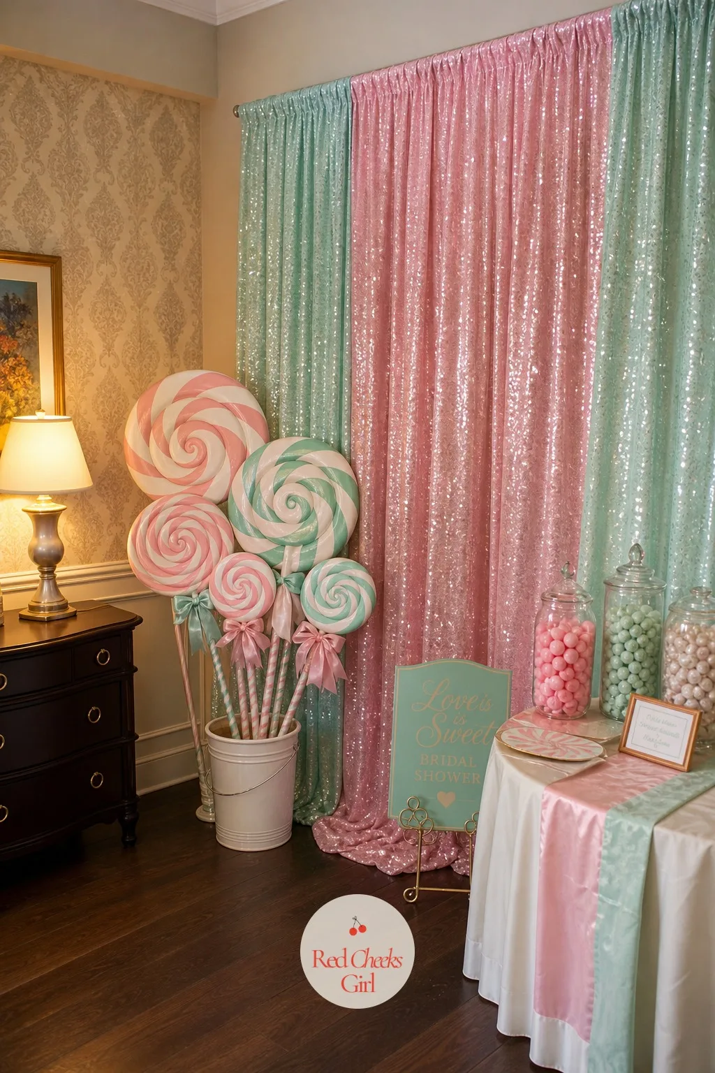 Photo Corner With Candy Props — Somewhere away from the main tables, a smaller backdrop in sequins or fringe, paired with a handful of oversized candy cutouts