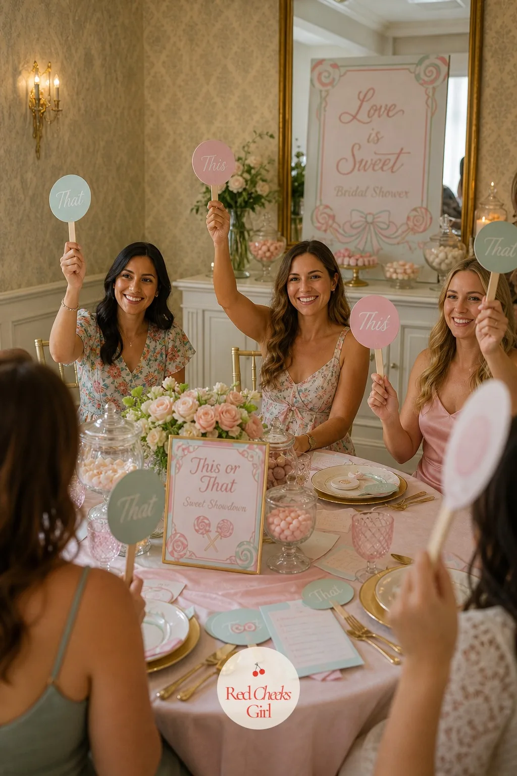 This or That Sweet Showdown — For a quieter pocket of the party, a round of printed cards keeps the room laughing without anyone leaving their seat. Love is