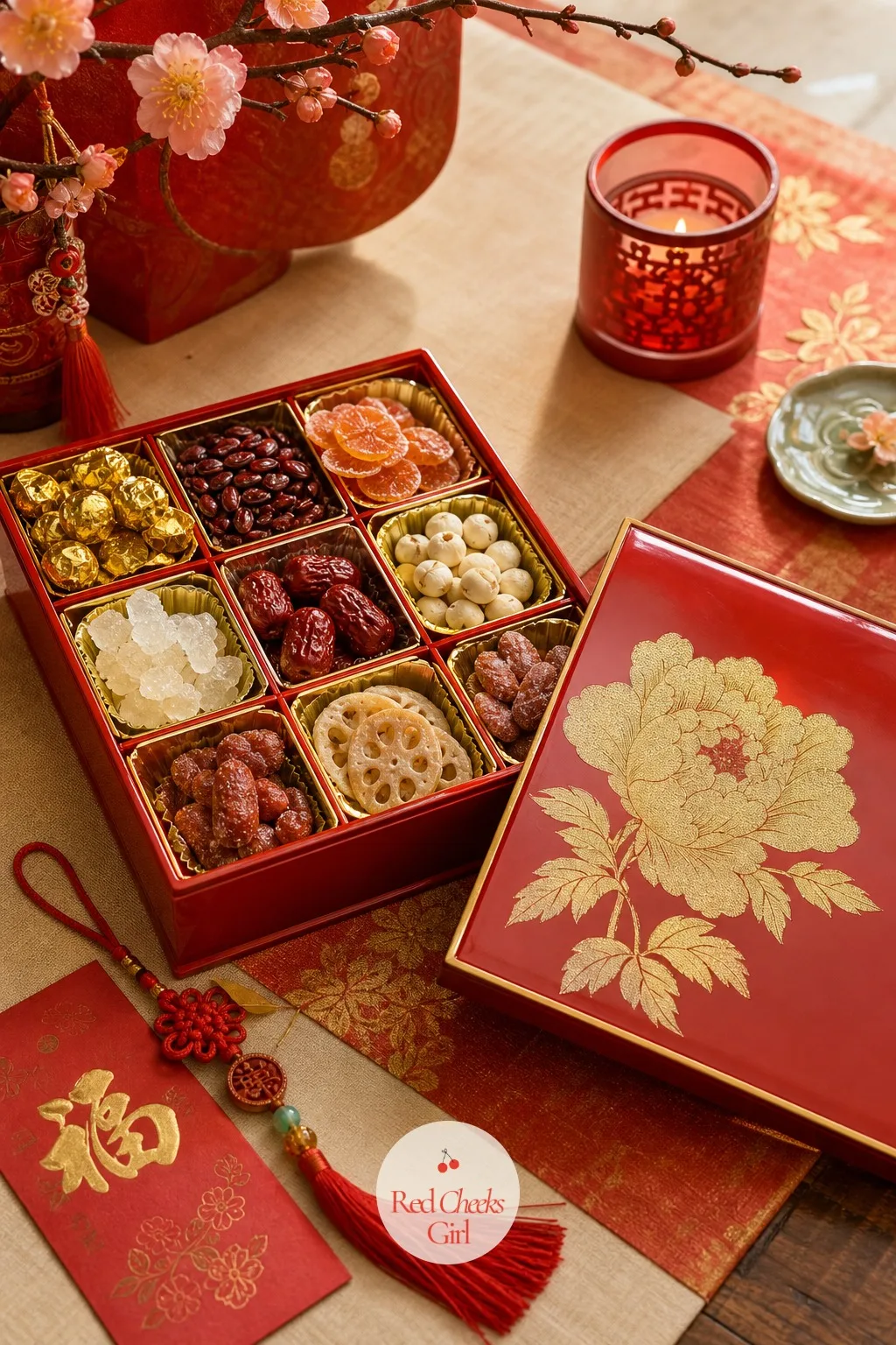 Eight-Compartment Tray of Togetherness — Eight compartments, never any other number, because eight sounds like the word for prosperity in Chinese and the tray