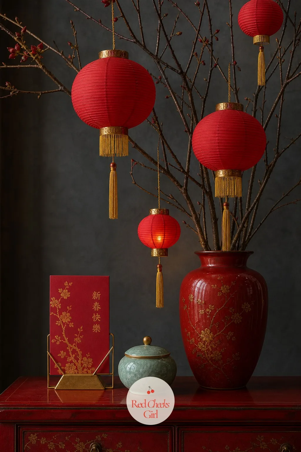 Red Lantern Branch — A bare corner always looks like you forgot about it. Lunar new year