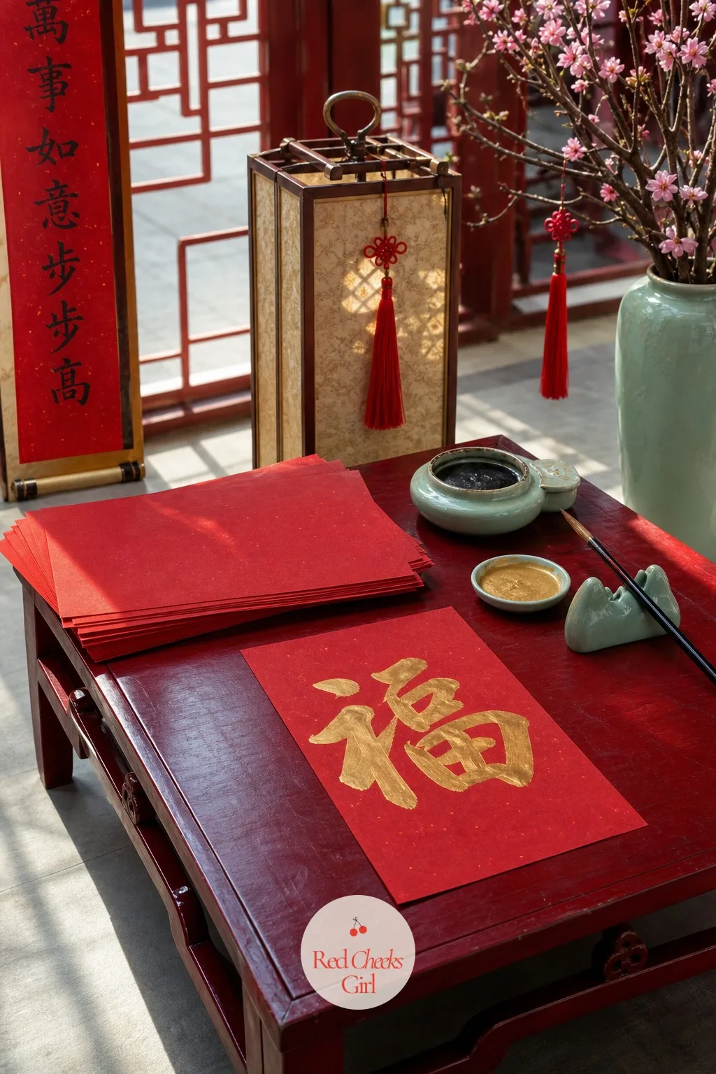 Xin Chữ Calligraphy Corner — In Vietnamese Tet tradition, xin chữ means asking a respected elder or scholar to brush a single word, like health, peace or
