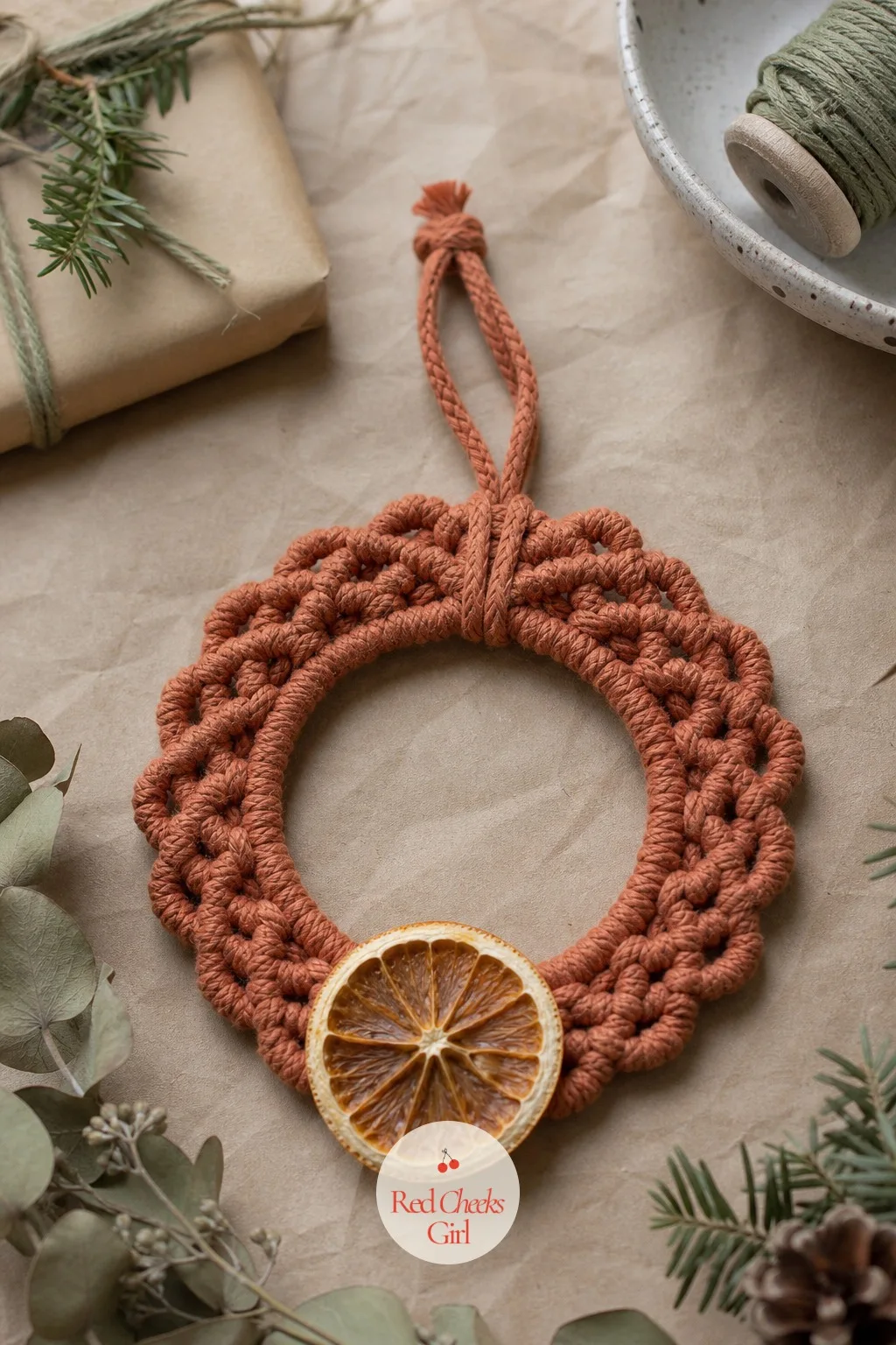 Macrame Wreath Ring Ornament — This is the one to hand someone who insists they are not crafty. Macrame christmas ornaments diy
