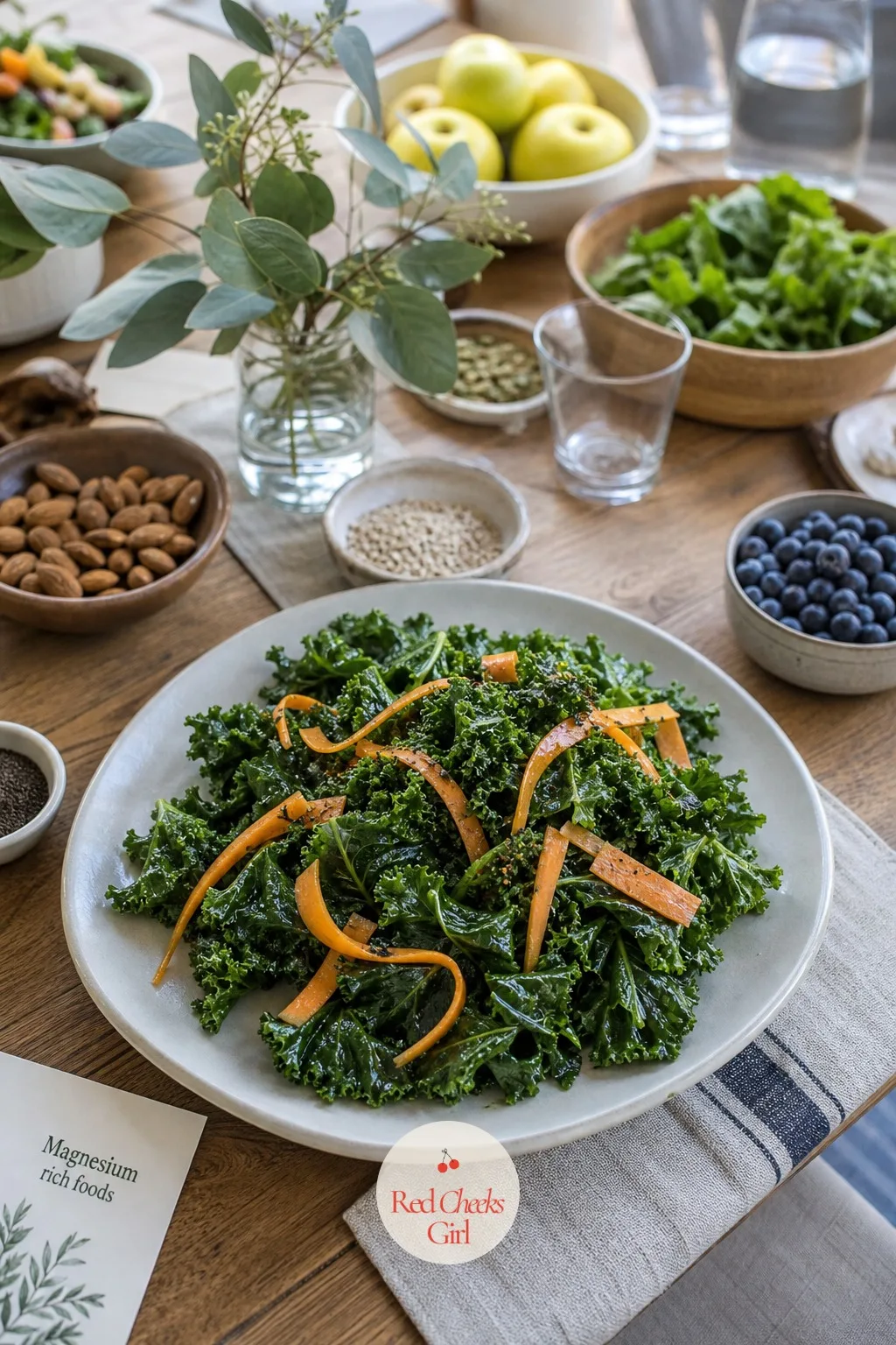 Kale — Kale holds its structure longer than spinach does, which makes it the better choice when you want a green that still has some bite after cooking.