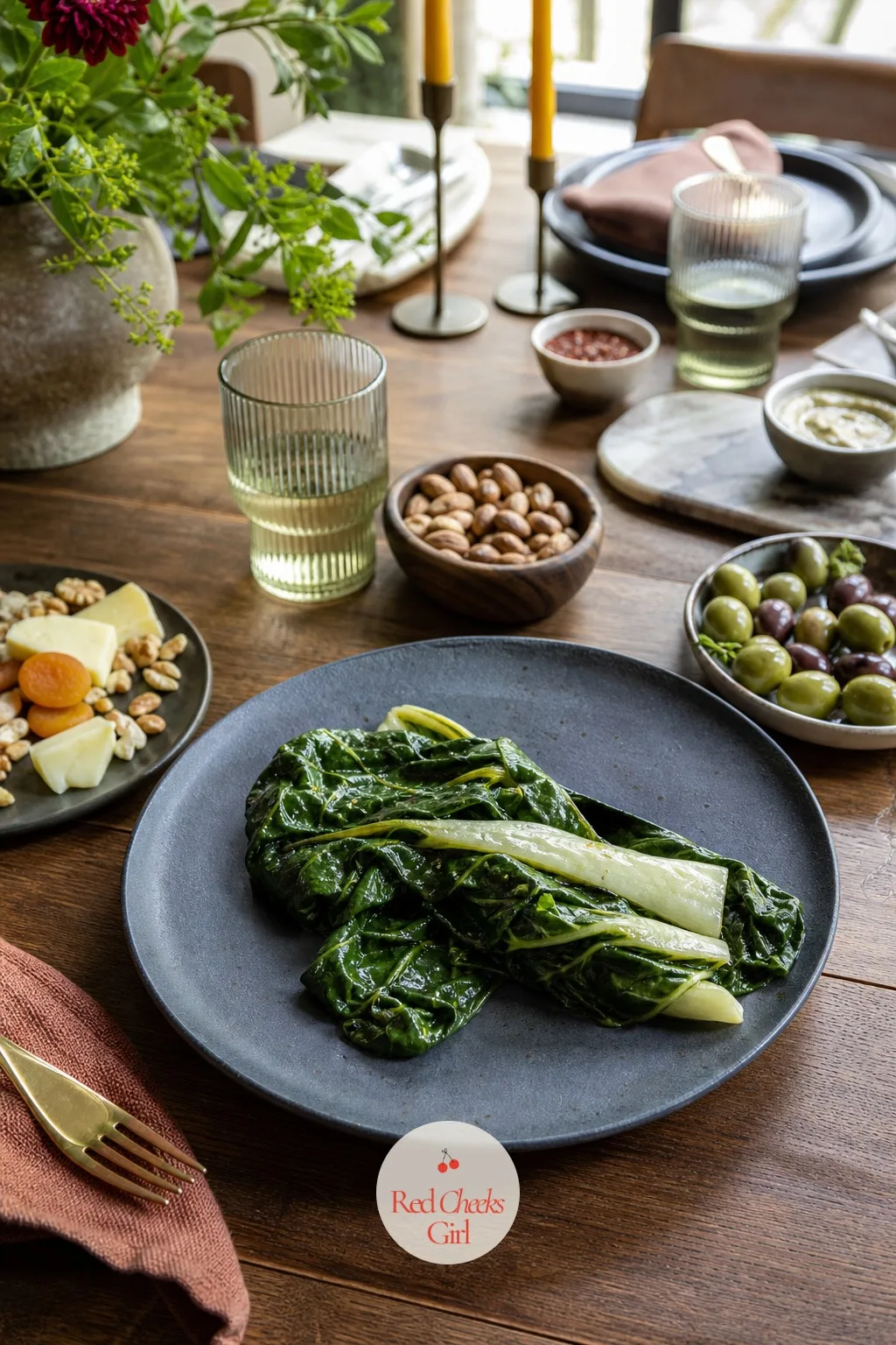 Swiss Chard — Swiss chard looks almost ornamental raw, with its pale ribs running through dark leaves, and that contrast survives cooking too. Magnesium rich