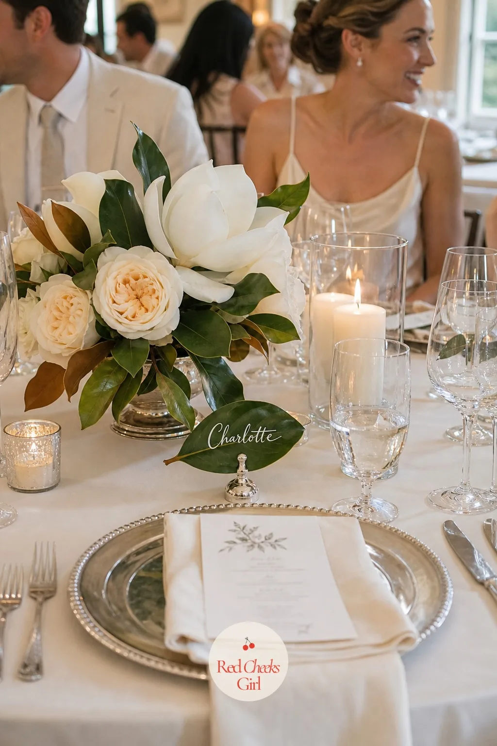 Magnolia Leaf Place Cards — Finding a seat should feel like part of the welcome, not a logistics problem, and a leaf with a name on it does that better than