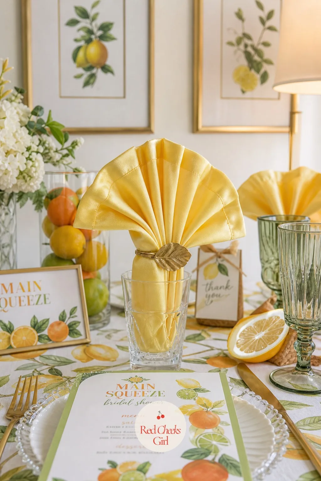 Citrus Napkin Fold With Napkin Rings — A folded napkin is the smallest detail on the table, and the easiest one to get wrong by skipping it entirely. Main