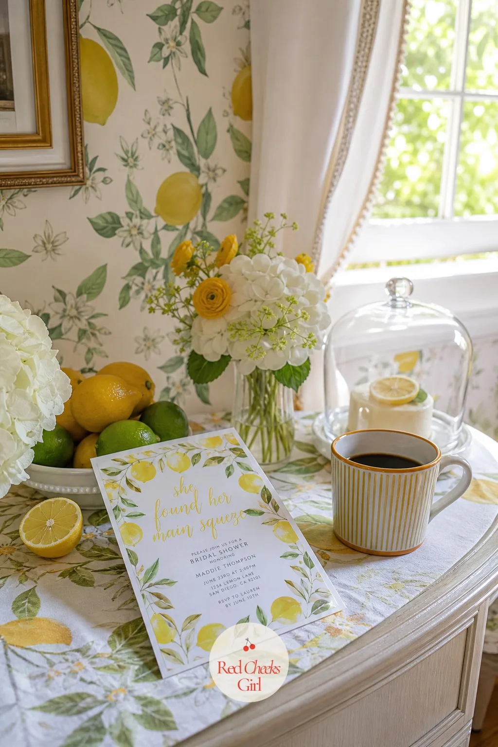 The Invitation — Before any of the above gets built, the invitation is what sets the palette in a guest's mind, which is why it carries the exact same lemon