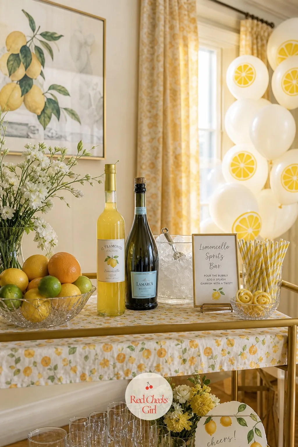 Limoncello Spritz Bar — For a guest list that wants something with a little more kick than lemonade, a small spritz bar off to one side covers that without