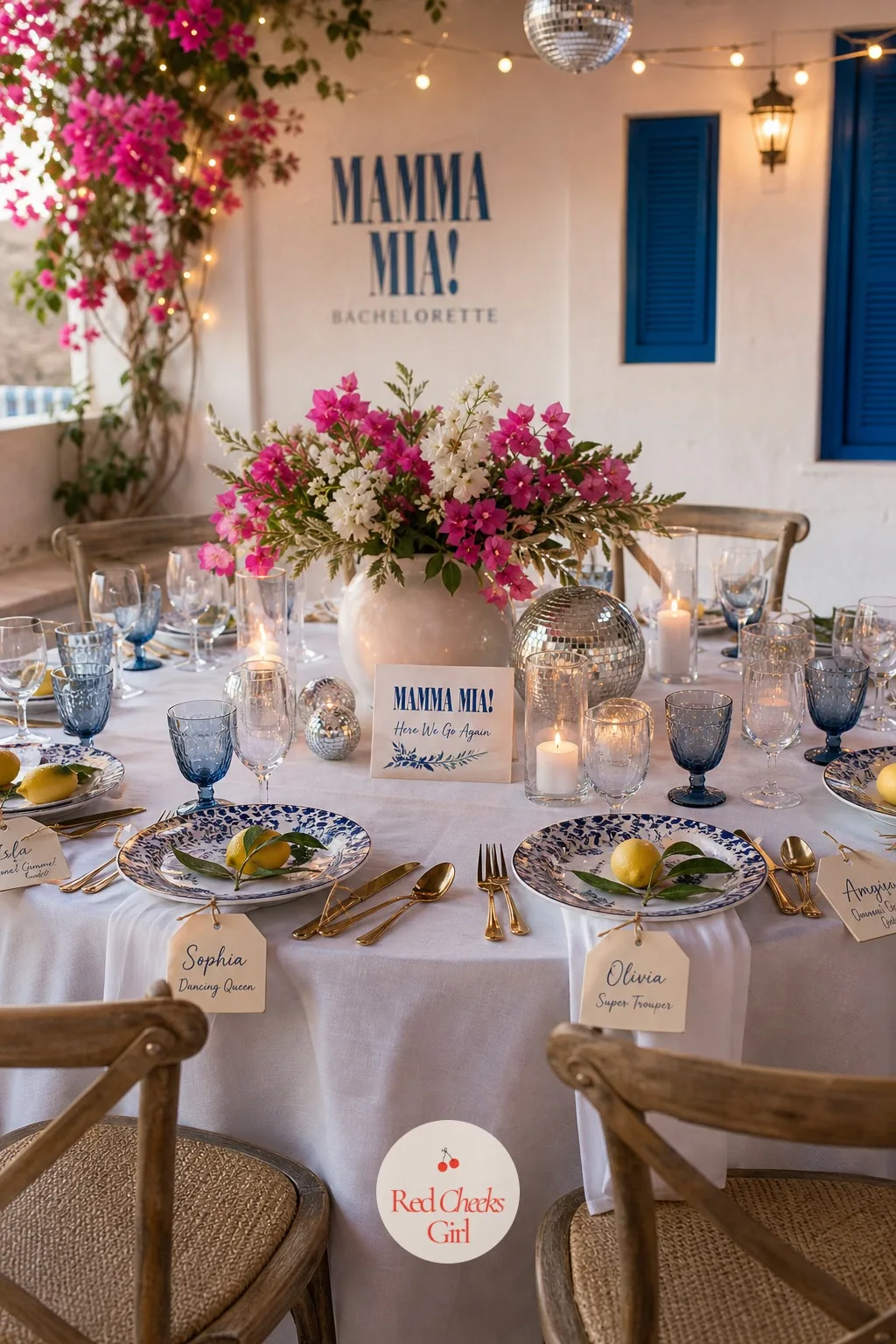 Luggage-Tag Place Cards — Instead of a plain folded card, each seat gets a small luggage tag with the guest's name and a playful island nickname written across
