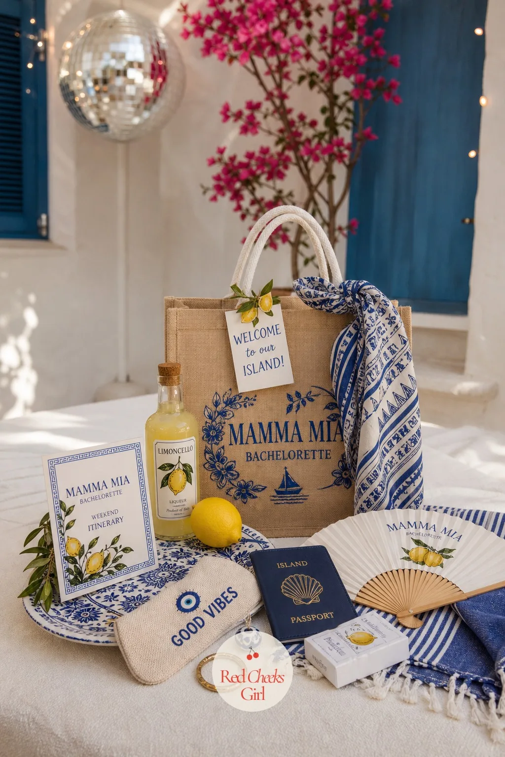 Welcome Bag Styled as an Island Care Package — The first thing each guest finds waiting in her room should already feel like the island, not like an