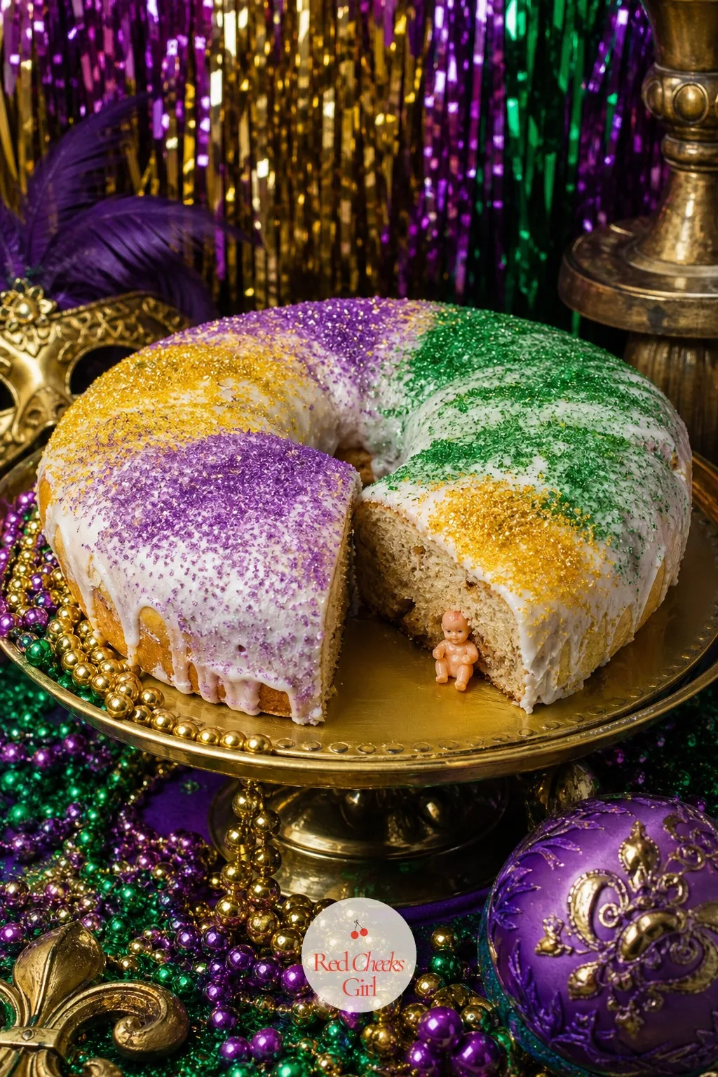 King Cake With The Hidden Baby — No dessert table does the job of a king cake, because it is not really dessert, it is the evening's running joke. Mardi gras