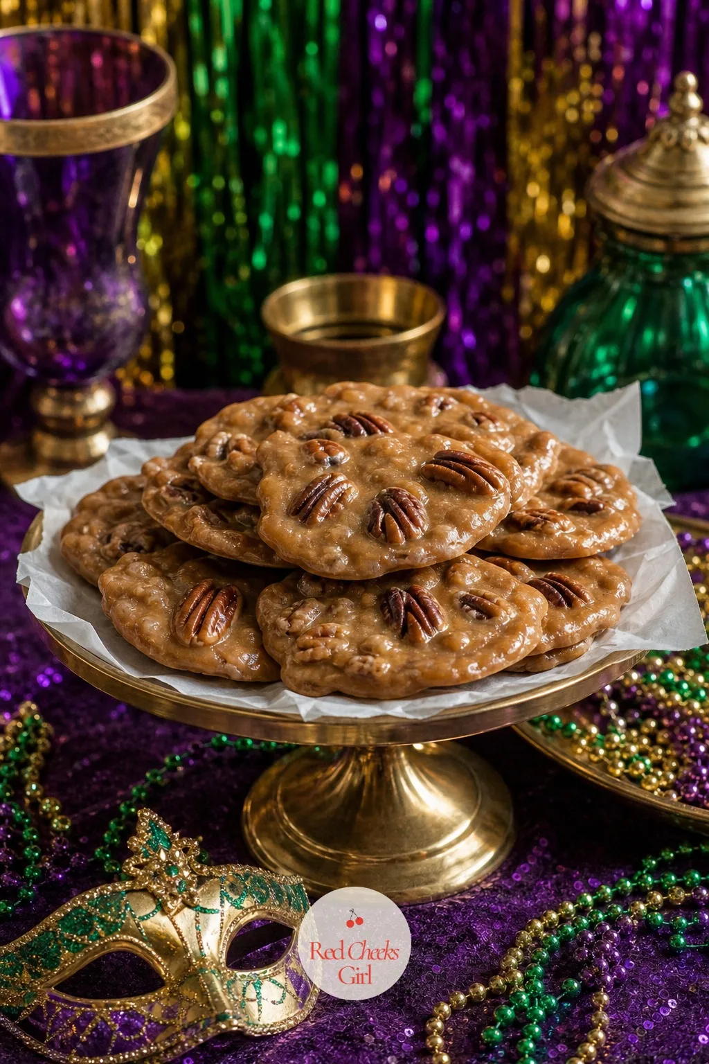 Pecan Pralines — A dessert table needs something that does not need a fork, and a praline is exactly that: a flat disc of brown sugar and pecans set on wax