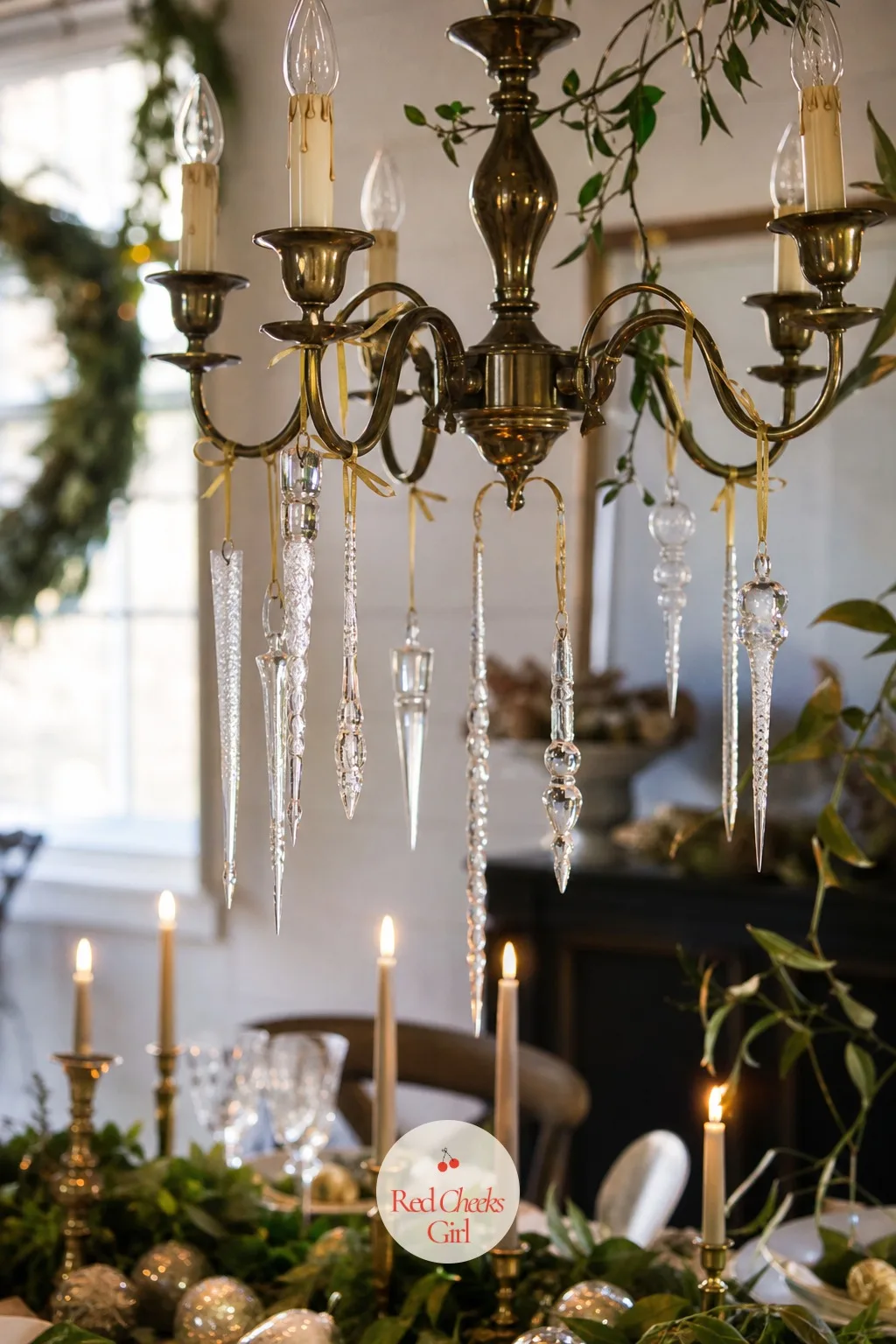 The Chandelier — A chandelier left bare over a fully dressed table suddenly looks like the one thing you skipped. Martha stewart christmas decorations