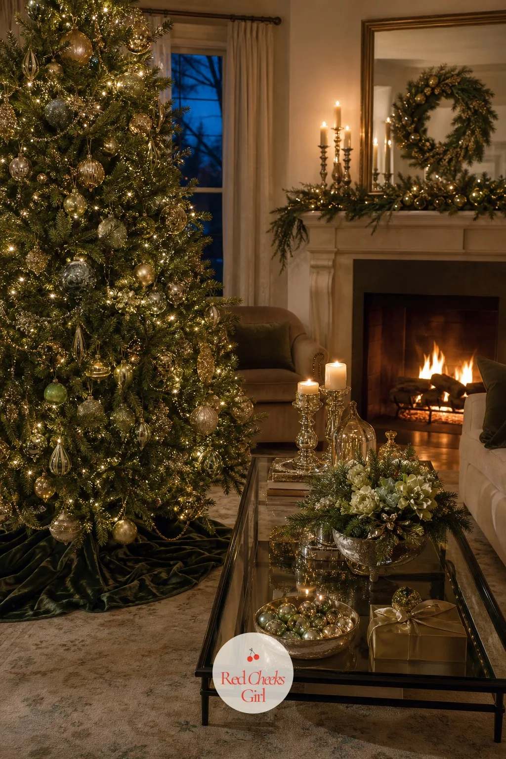 The Living Room, Fully Lit — A tree alone in a dark corner looks like an obligation. Martha stewart christmas decorations
