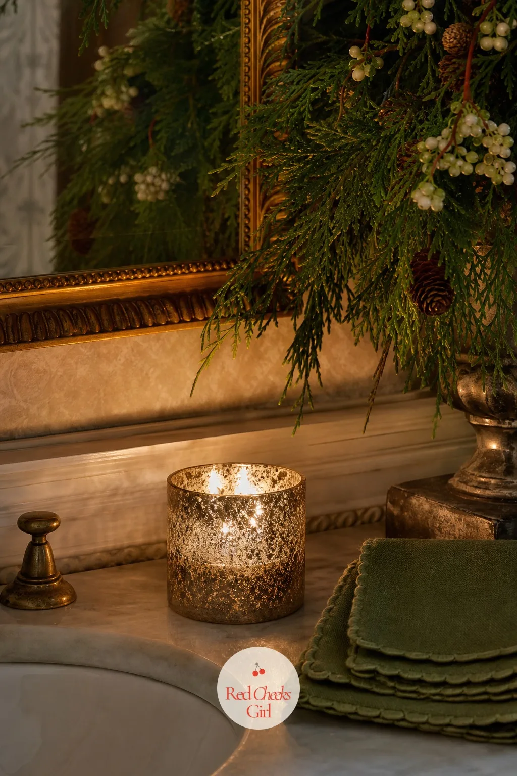 The Powder Room Candle — An unlit room smells like nothing at all, which is its own small disappointment after everything else in the house got this much