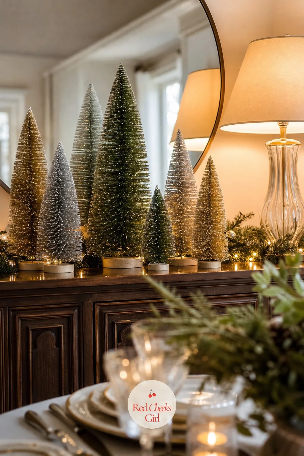 The Sideboard Forest — A sideboard that only holds serving dishes the rest of the year looks naked without them out during dinner. Martha stewart christmas