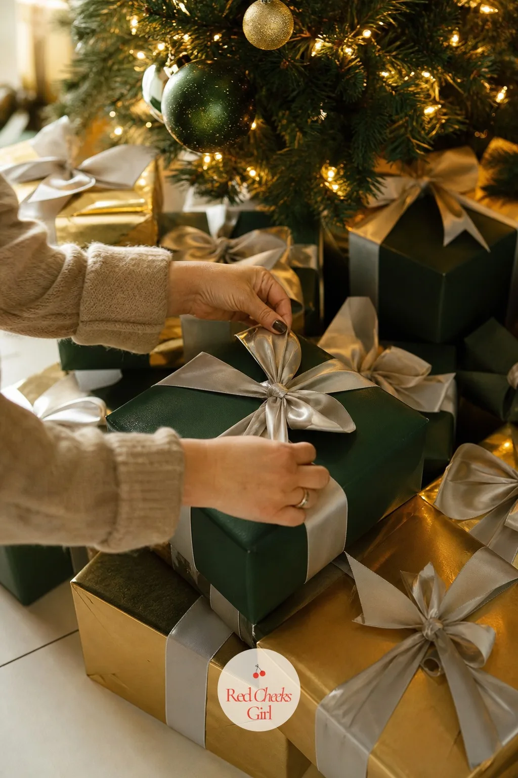 The Wrapping Station — A stack of mismatched paper under the tree looks like it got finished in a hurry at eleven at night. Martha stewart christmas decorations