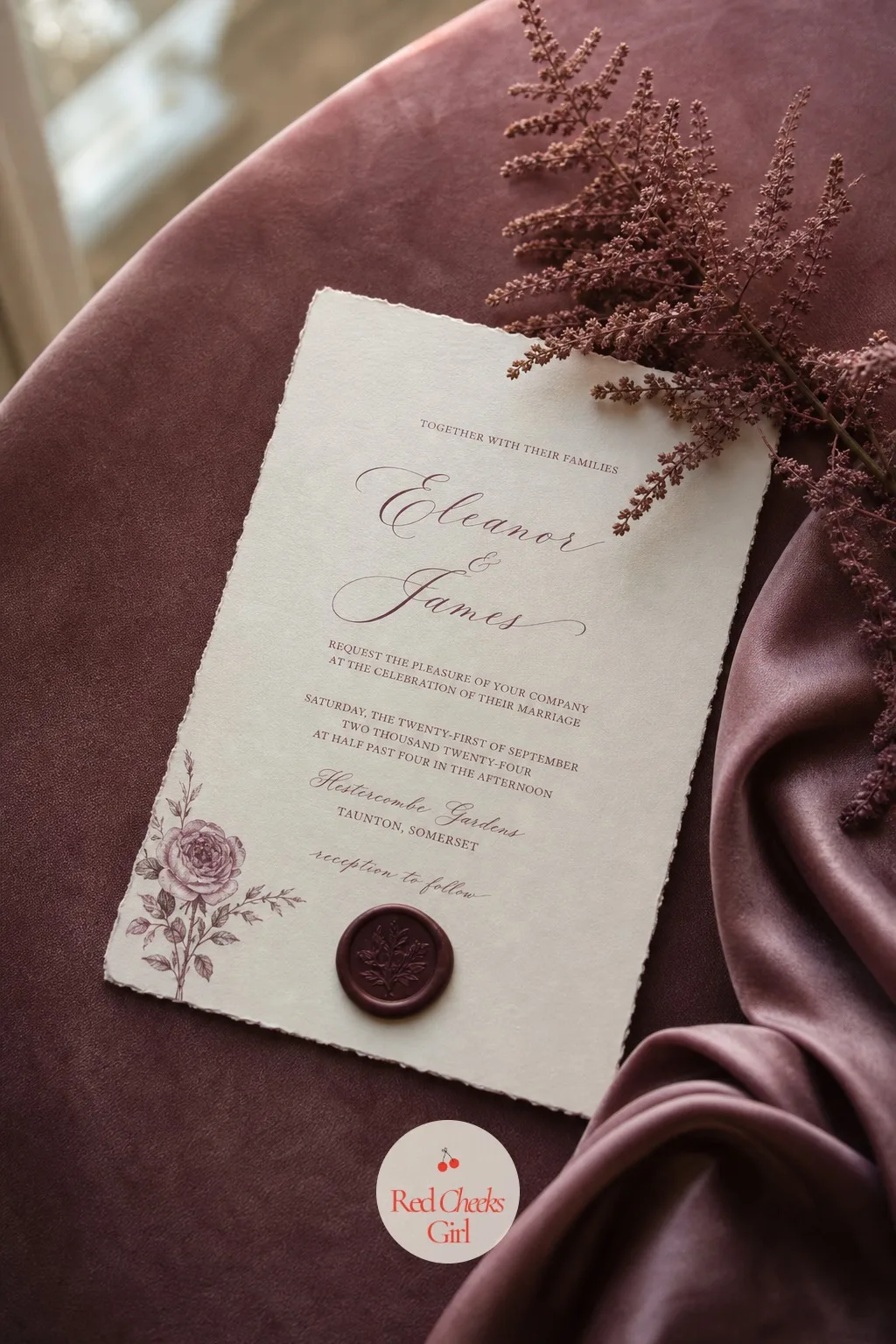 The Invitation — Before a single flower is ordered, this is the first thing anyone outside the wedding sees, and it is worth getting the palette right here