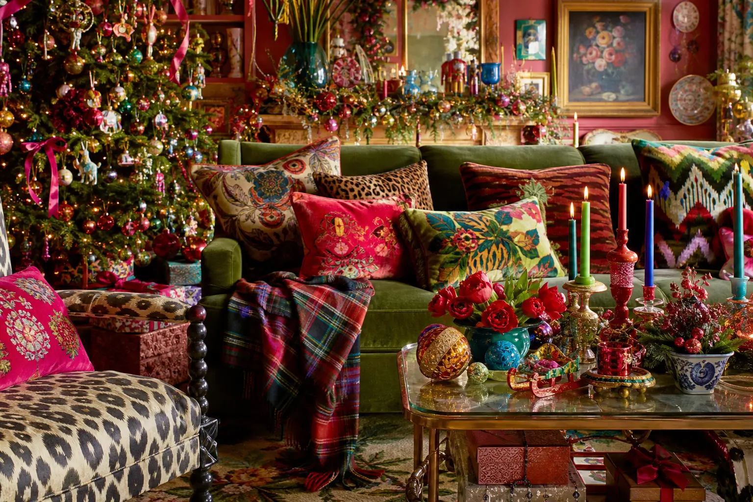 24 Maximalist Christmas Decor Ideas Overflowing With Color, Pattern and Joyful Excess