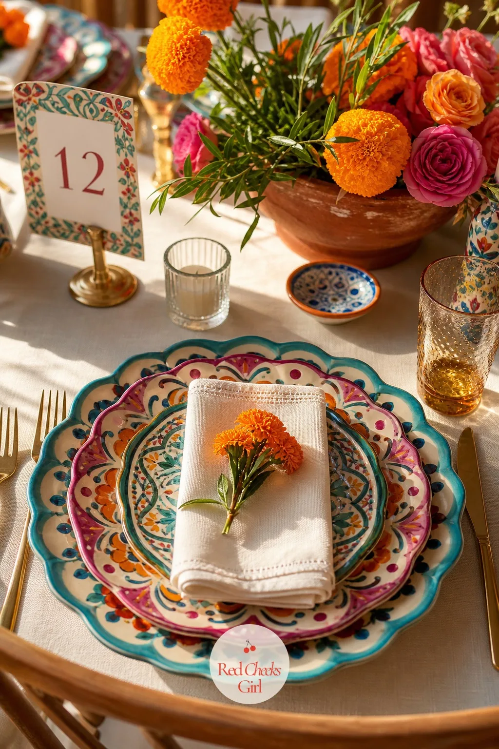 The Painted Ceramic Plates — Matching plates feel like an afterthought here. Mexican wedding