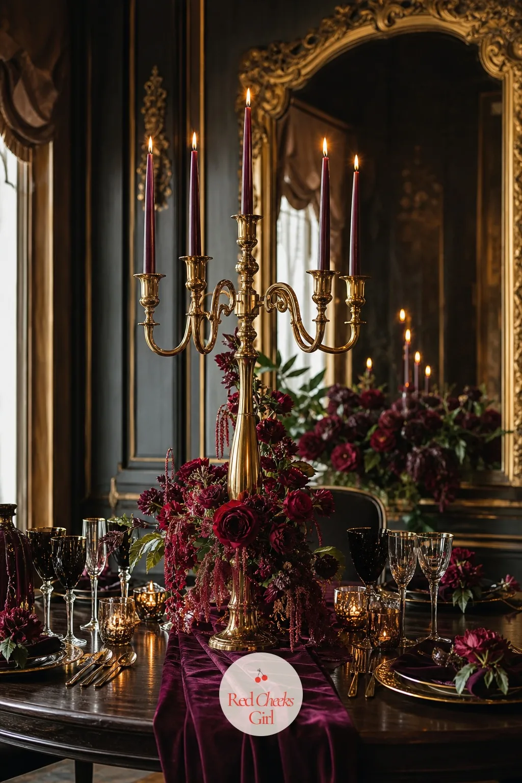 Gold Candelabras — Nothing says occasion quite like a tall candelabra standing at the centre of a table, and in this palette gold is the one metal that reads