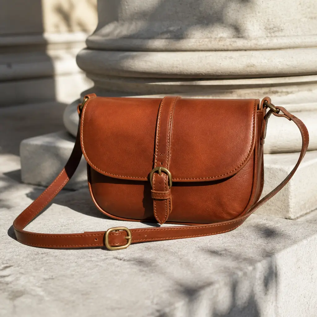 Leather Crossbody Bag — A structured leather bag in a size that actually fits a phone, keys and glasses without bulging. Mother in law christmas gift ideas