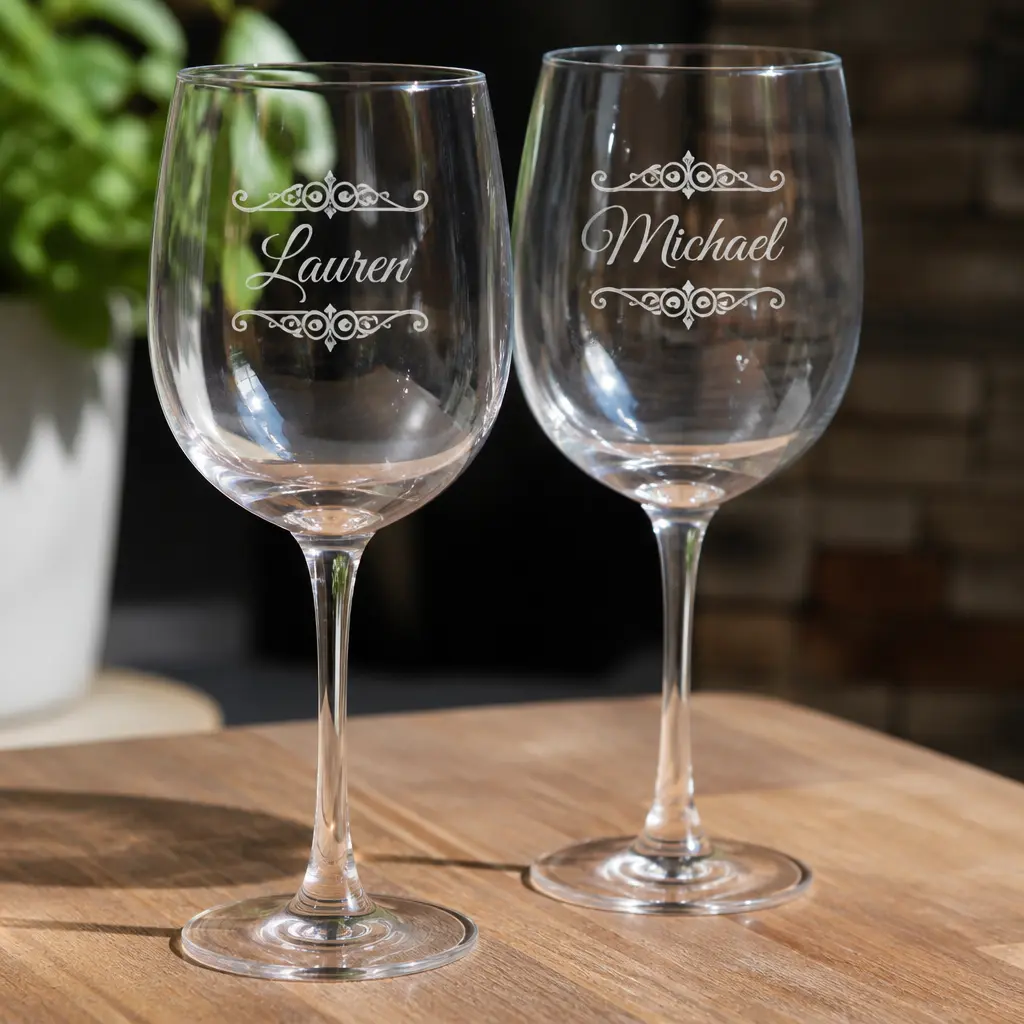 Personalized Wine Glasses — A pair of stemmed wine glasses etched with her name or a short phrase that is unmistakably hers. Mother in law christmas gift ideas