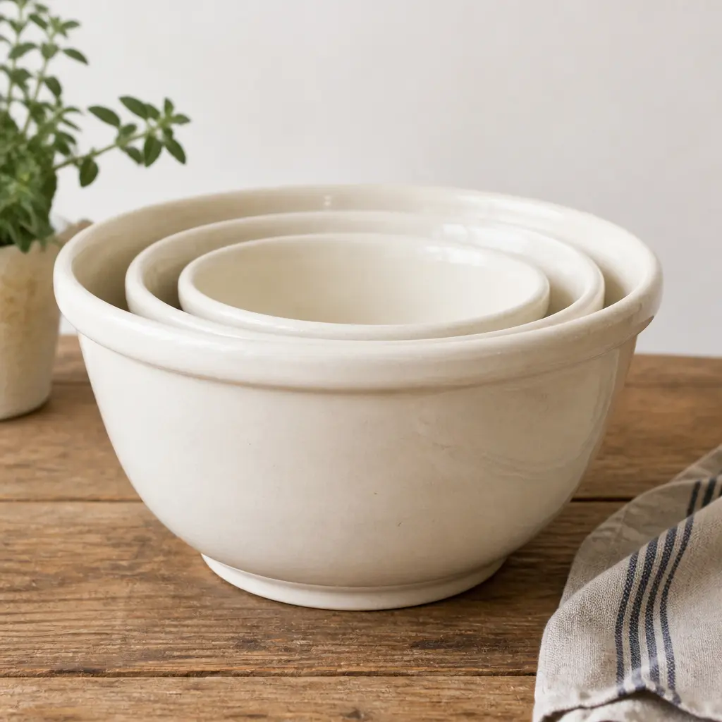 Stoneware Mixing Bowls — A set of glazed stoneware bowls that nest for storage and go straight into the oven when needed. Mother in law christmas gift ideas