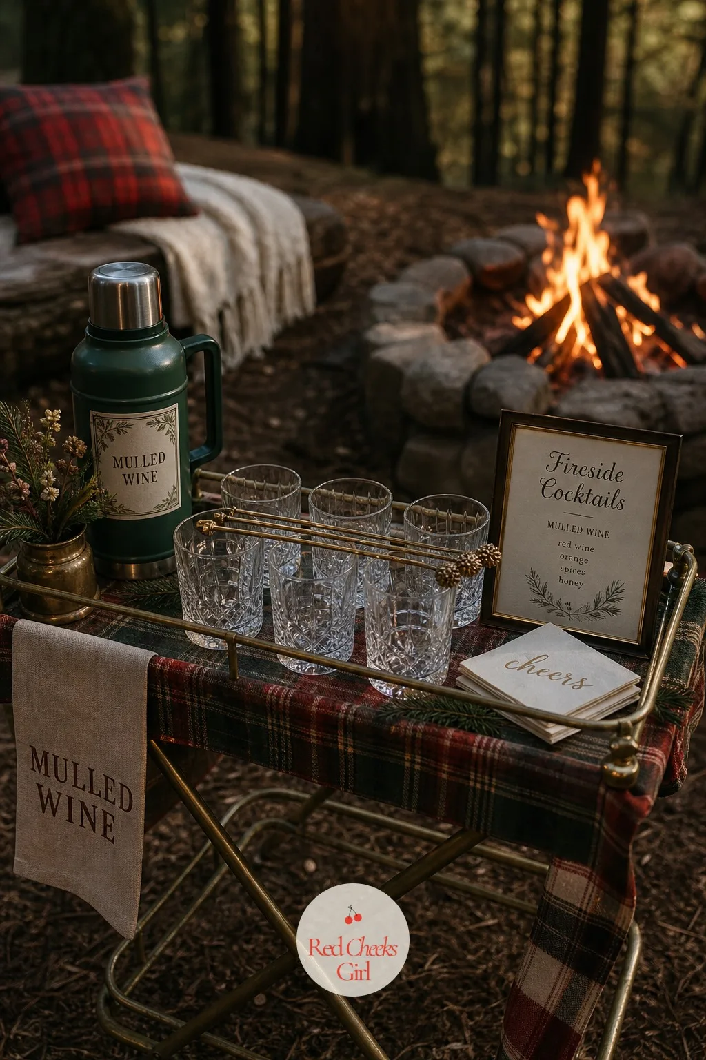 A Fireside Cocktail Cart — Someone will want a drink in hand before the marshmallows go on, so roll a small cart up to the fire instead of making trips back to