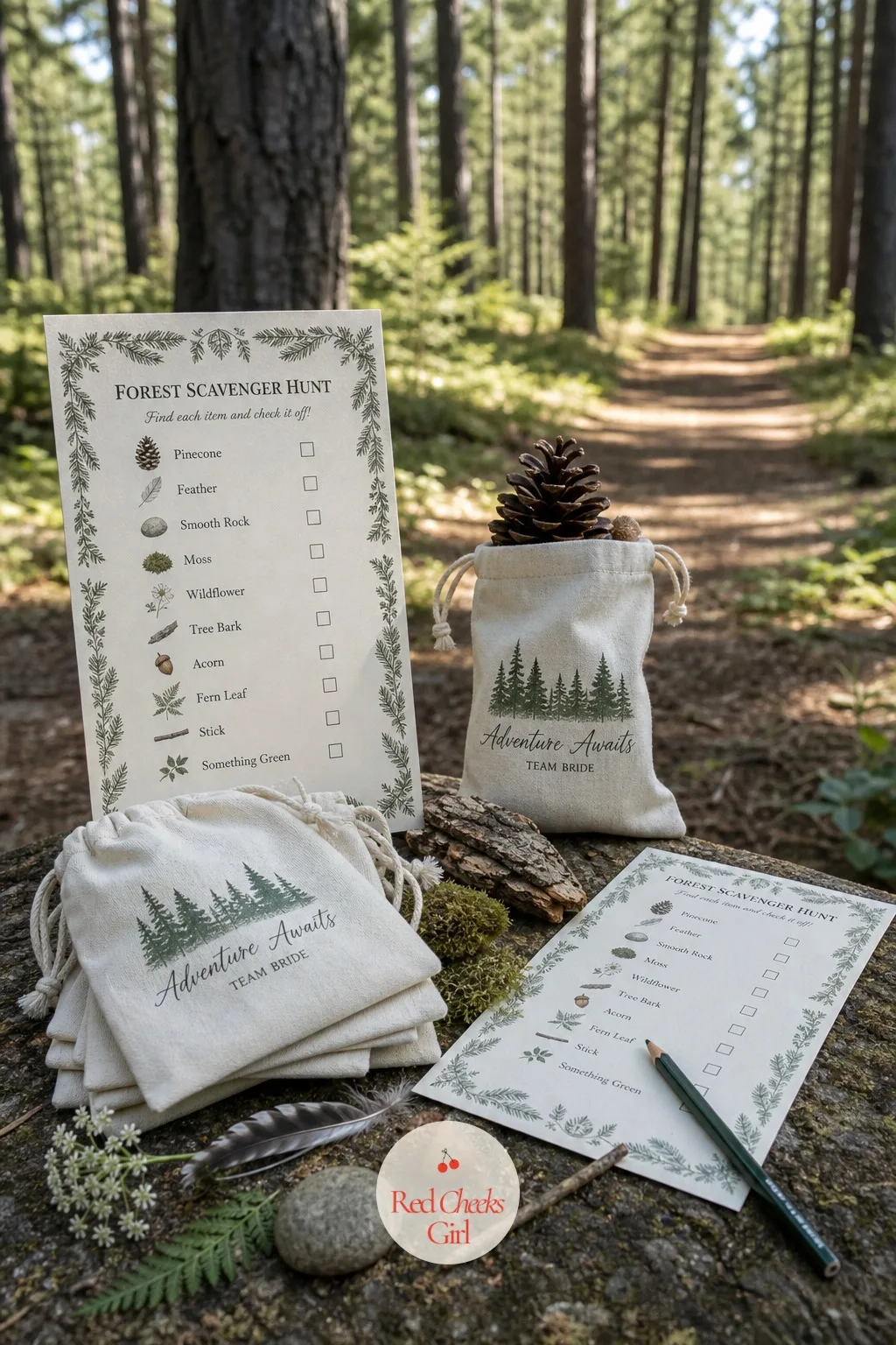 Forest Scavenger Hunt — Give the group a reason to actually look at the trees instead of just walking past them. Mountain bachelorette party theme