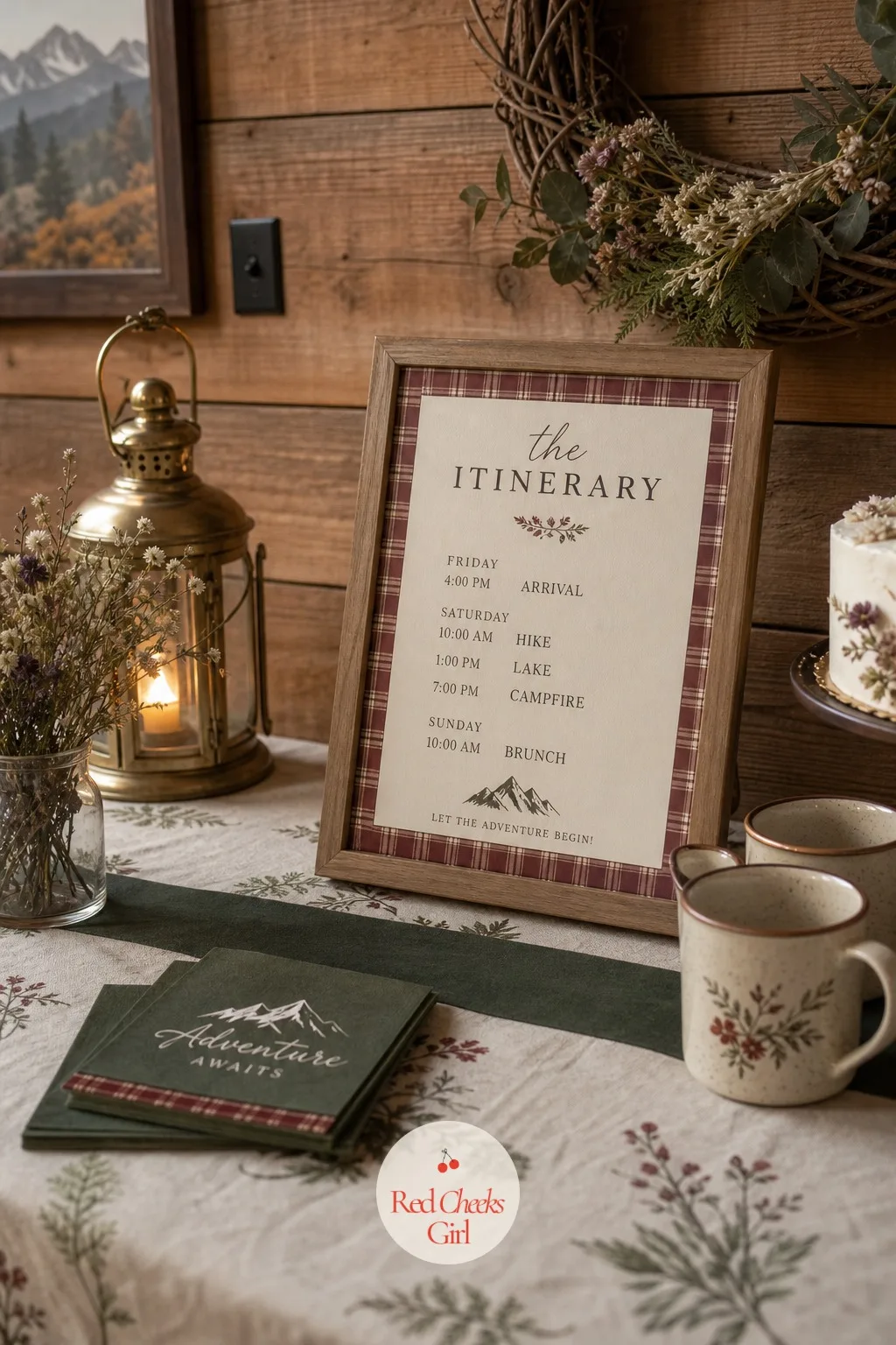 The Itinerary — Every guest asks the same question the second she arrives: what actually happens this weekend. Mountain bachelorette party theme