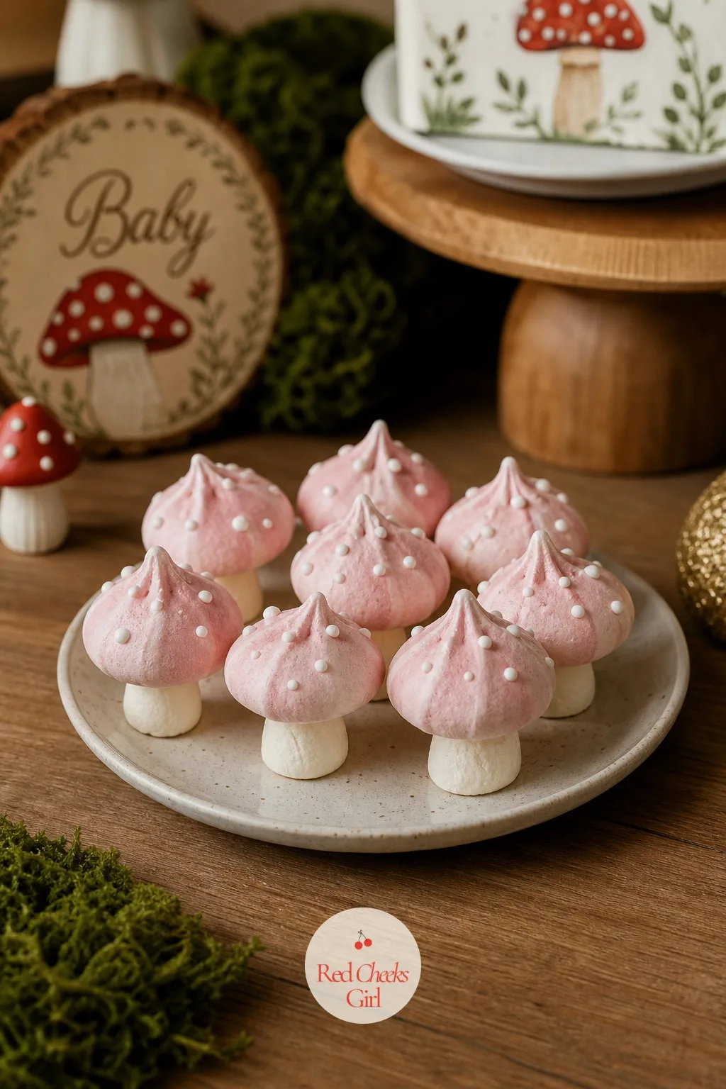 Mushroom Meringue Cookies — These look like they belong in a storybook illustration rather than on a dessert table, and they are simpler to pull off than the