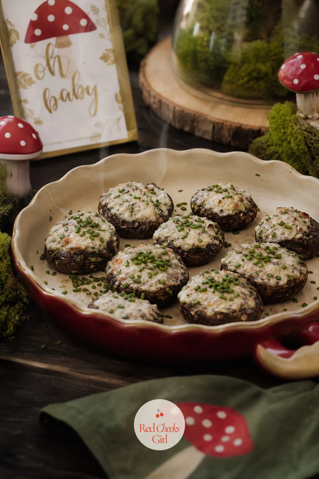 Stuffed Mushroom Caps — She will want one thing on the table that is not sweet, and this one is funny before anyone even bites it: an actual mushroom, baked