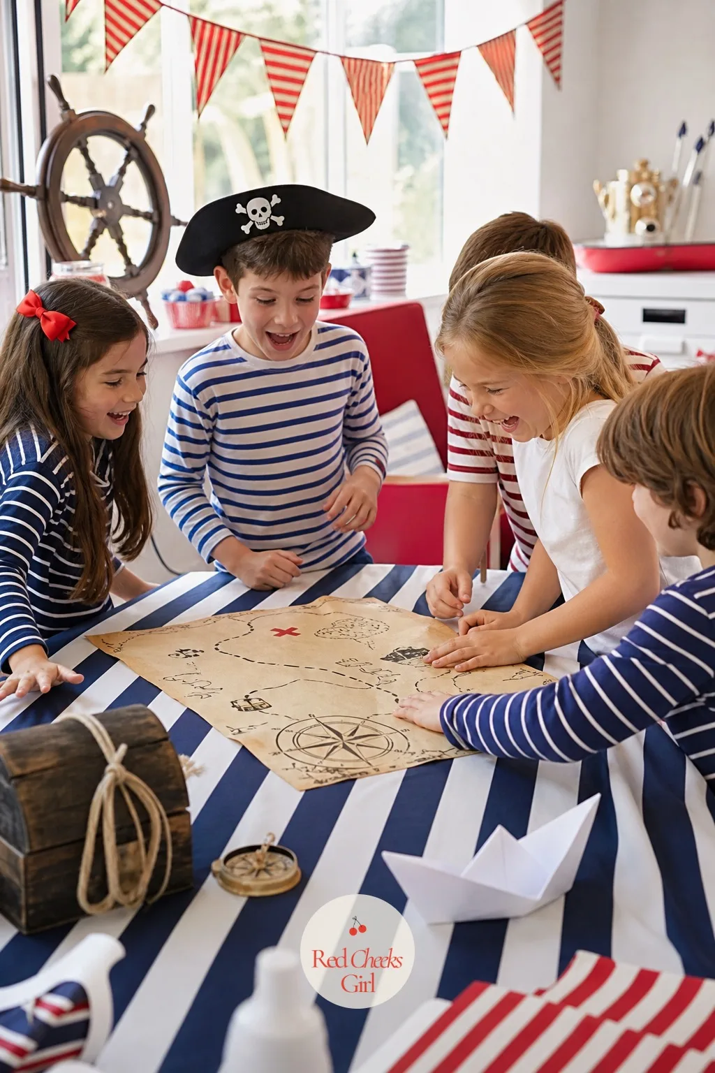 The Captain's Treasure Hunt — A party with no hunt at all feels like it is missing its main event. Nautical birthday party