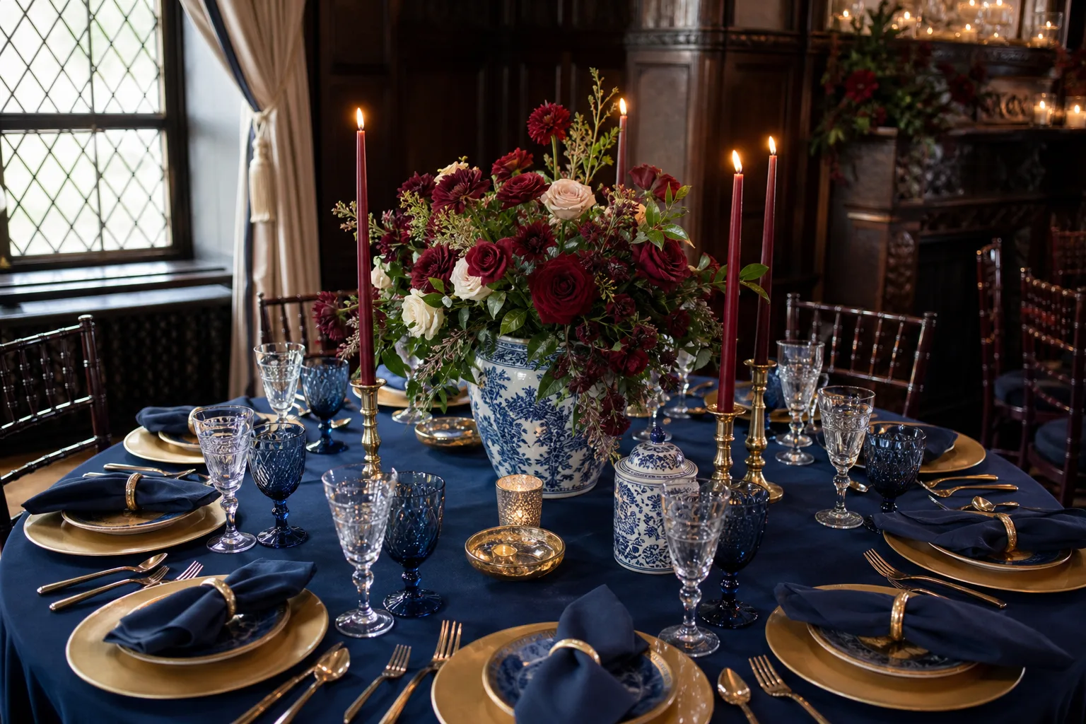 17 Navy Blue and Burgundy Wedding Ideas for a Classic Moody Palette