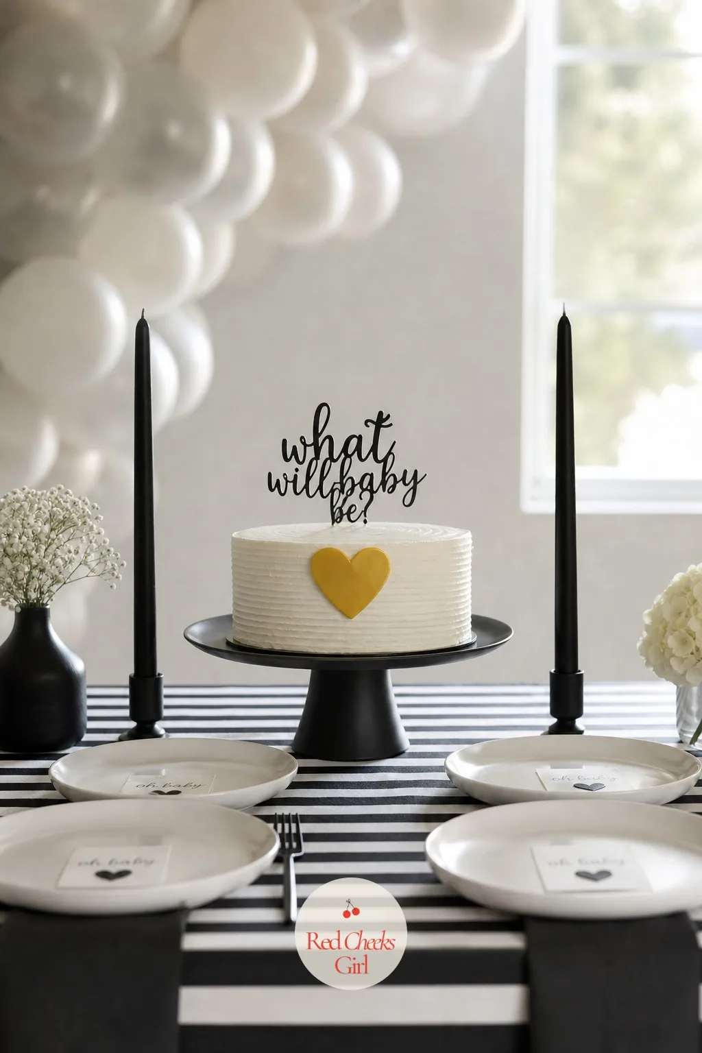 Black and White with One Pop of Color — If earth tones feel too soft for the room you are working with, go graphic instead: black and white linens, white