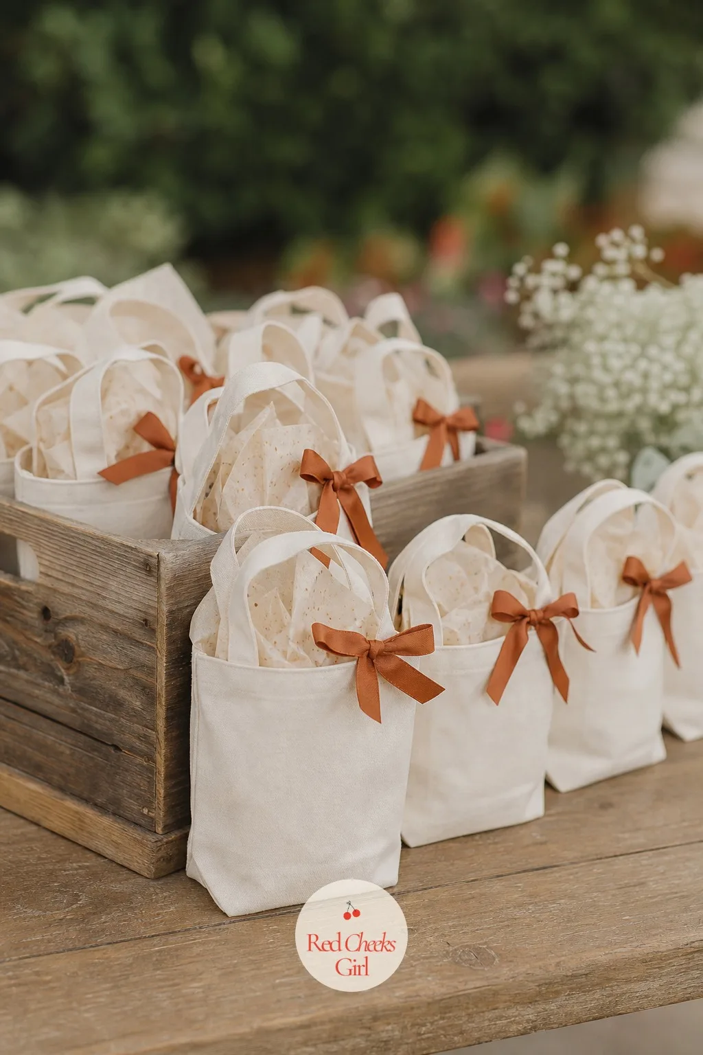 Canvas Tote Favor Bag — When a party sends guests home with more than one small thing, a bag beats a loose handful every time. Neutral gender reveal ideas