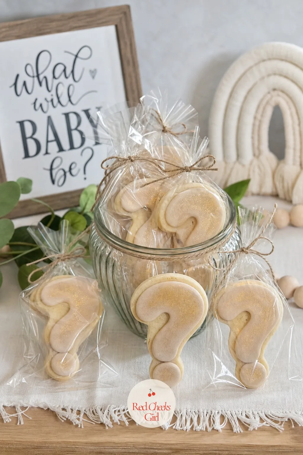 He or She Question Mark Sugar Cookies — A question mark cookie does exactly what the backdrop sign does, just small enough to hold in one hand and eat while