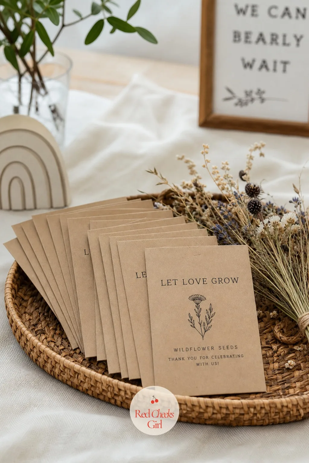 Seed Packet Favor — A seed packet does the sentimental work of 'watch us grow' without a single baby-shower cliche printed on it anywhere. Neutral gender