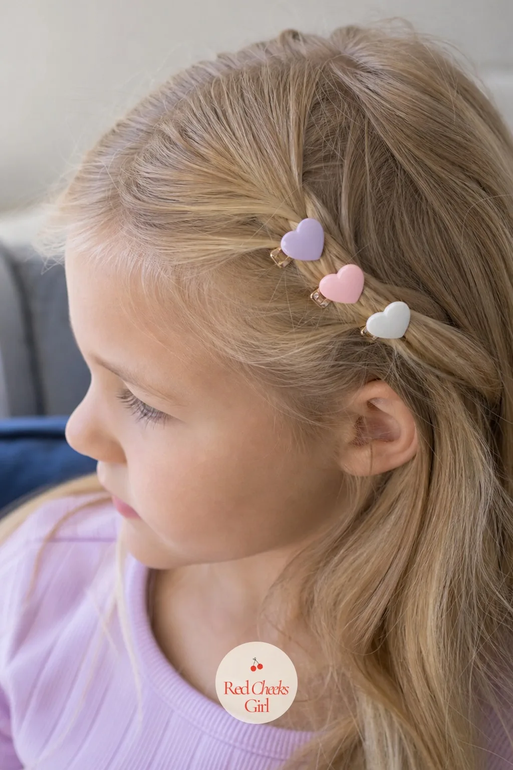 Mini Hair Clips: Hair's to You, Valentine — Small heart shaped hair clips in a row of pastel colors take up almost no space on a tray, and they clip onto a bag