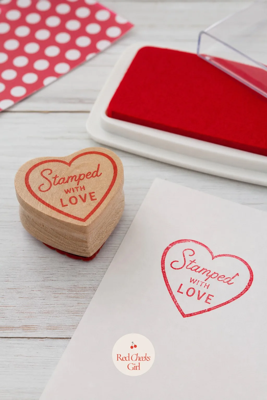 Mini Stamp: Stamped With Love — A tiny heart shaped self-inking stamp beside its red pad is the smallest, cheapest item on this whole list, and still the one