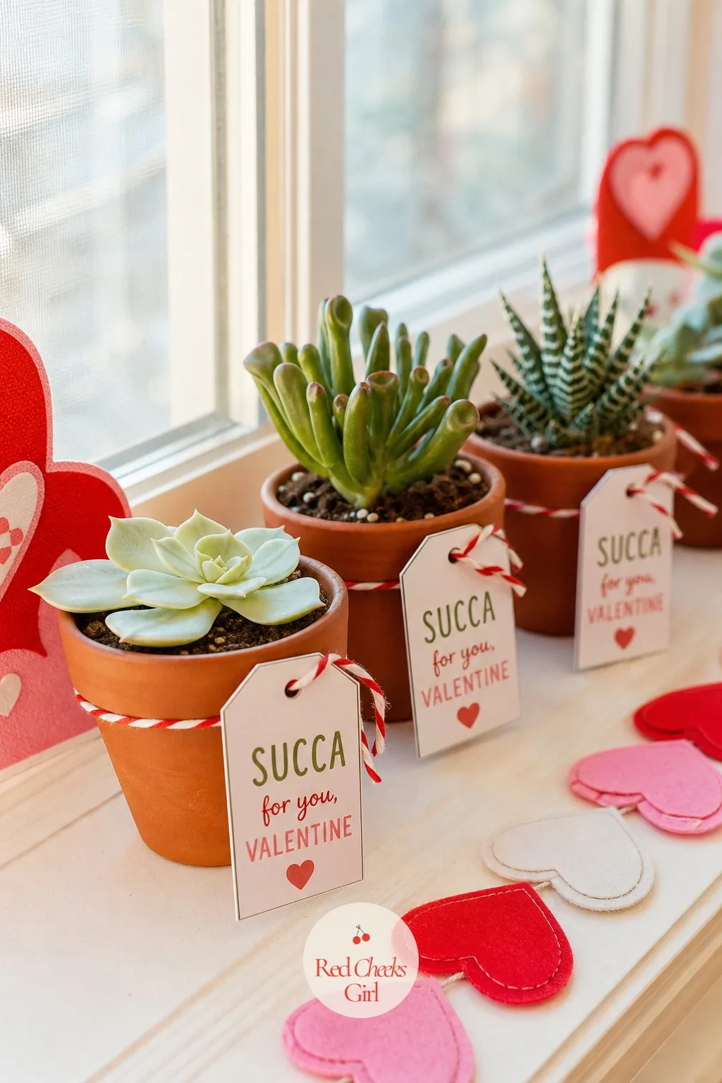 Mini Succulent Pot: Succa for You, Valentine — A tiny succulent in a terracotta pot barely bigger than a thumb sits happily on a windowsill for months, which
