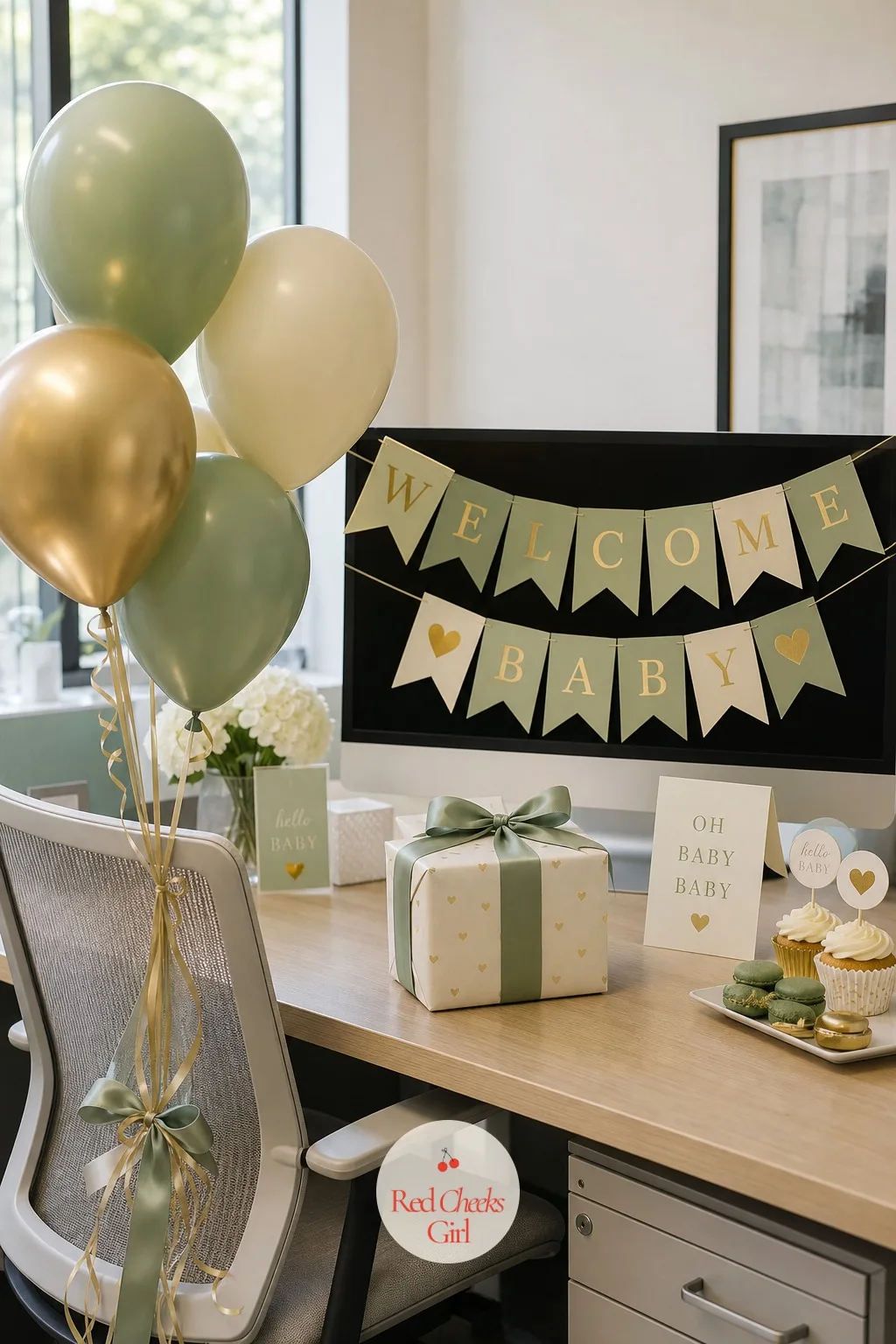 Balloon And Banner Desk Surprise — Walking back to a desk that looks completely different from how it was left an hour earlier is most of the fun of a work
