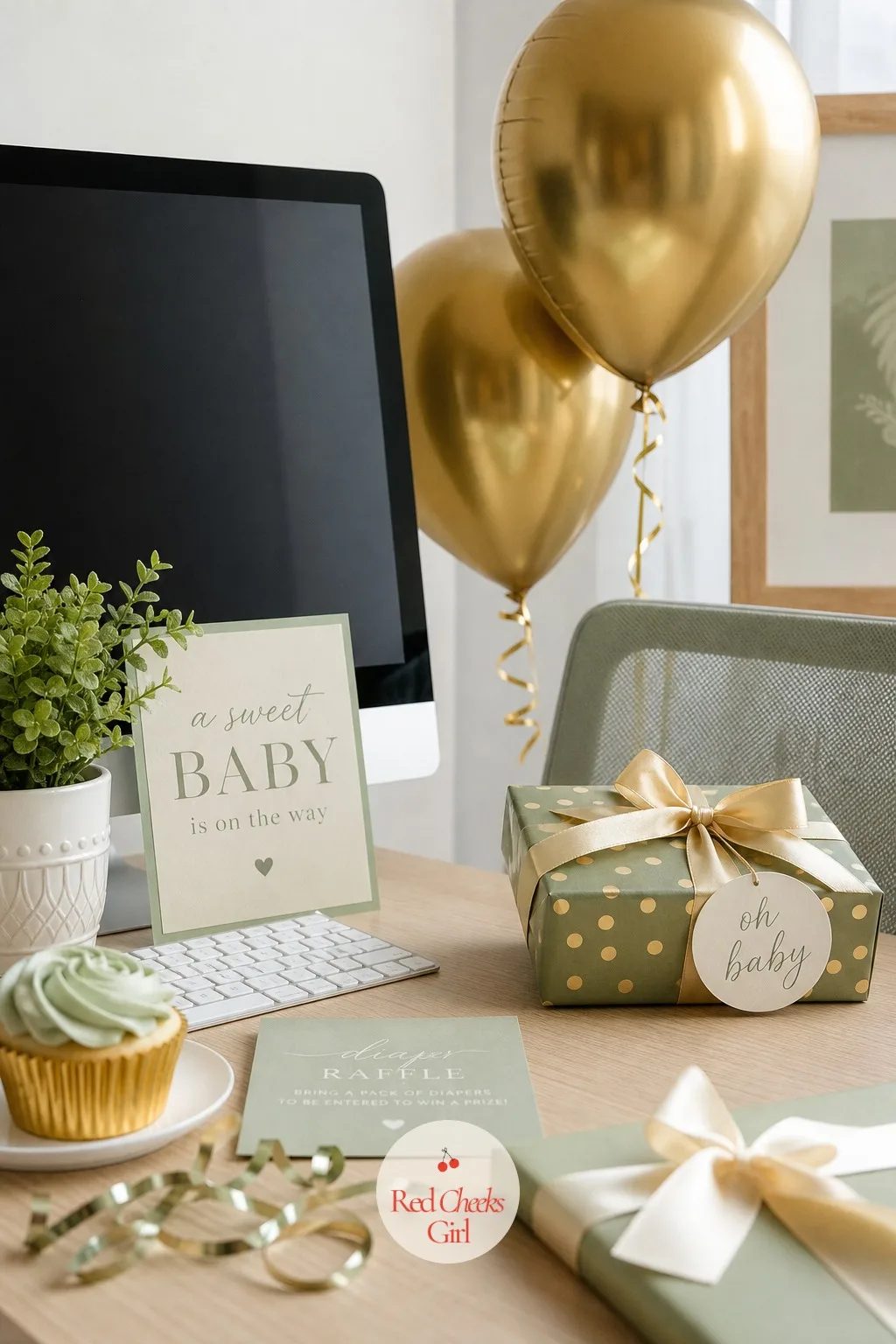A Quiet Desk Refresh — Not every team wants the full balloon takeover, and a reserved office or a shared desk setup makes a loud surprise awkward anyway.