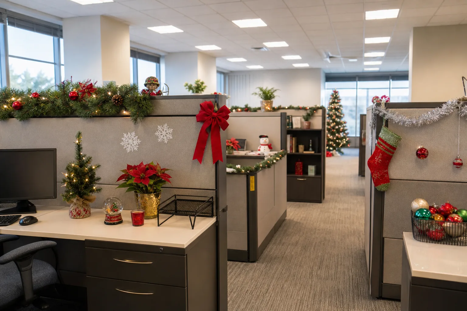 16 Office Christmas Decorations for Cubicles That Will Not Annoy the Neighbors