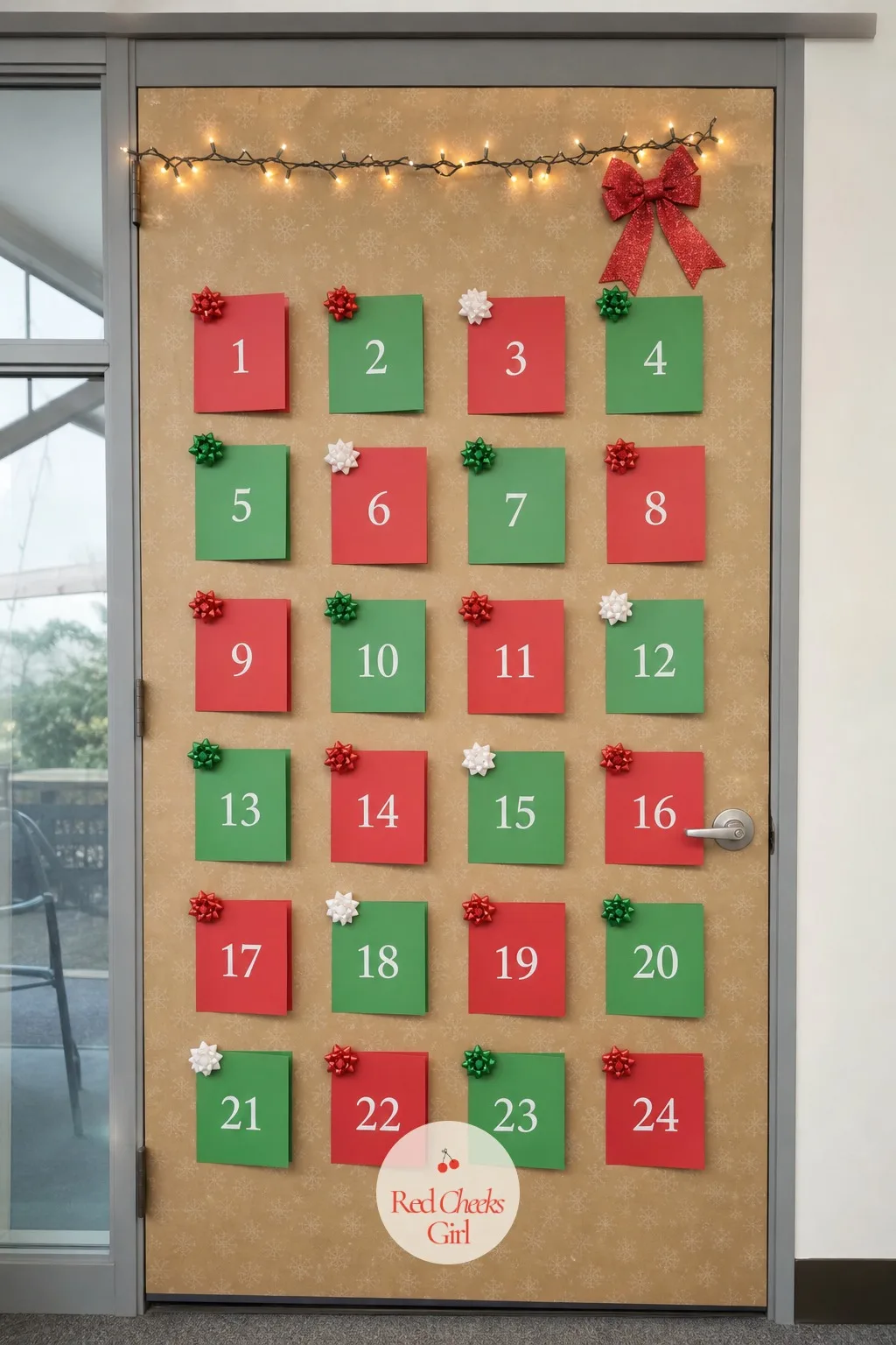 Advent Calendar With 24 Flaps — Twenty four little doors inside one big door gives people a reason to come back and look again, which not many contest entries